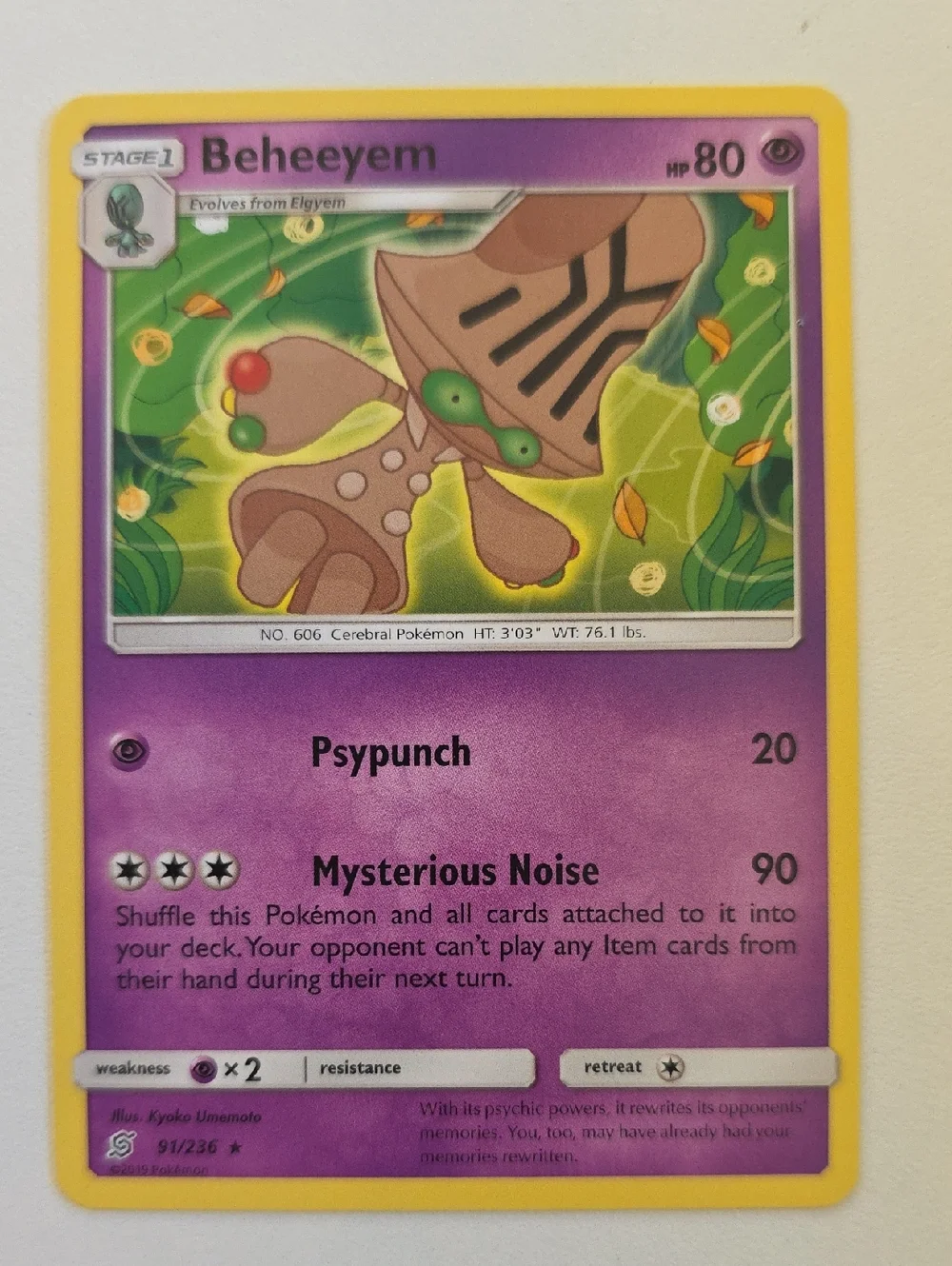 Pokemon Beheeyem And Elgyem Card